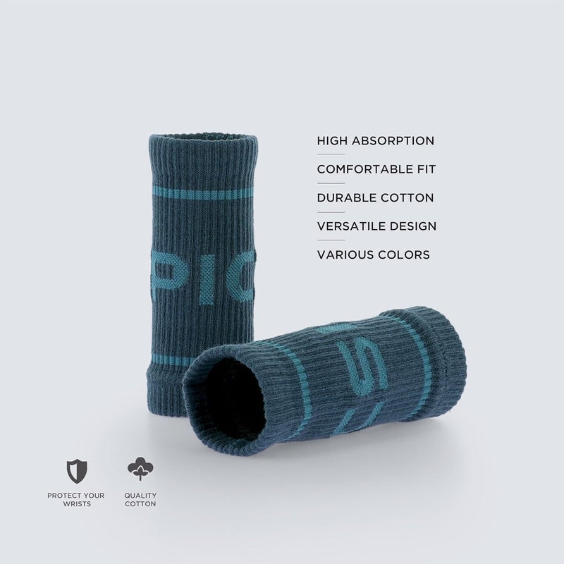 PICSIL - Cotton Sports Wristbands | Absorbent and Breathable | Ideal for Gym, Cross Training, Running and Tennis | Use with Grips | Unisex Design | - Image 2